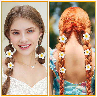 30Pcs 3 Styles Foam Artificial Frangipani Flower Aligator Hair Clips PHAR-SP0001-23B-1