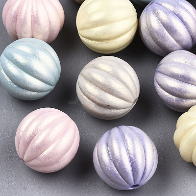 Spray Painted Acrylic Beads X-MACR-T037-04-1