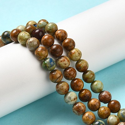 Natural Yellow Chrysocolla Beads Strands G-H298-A07-02-1