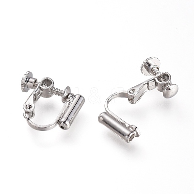 Brass Screw Clip-on Earring Converters Findings KK-N229-01C-1