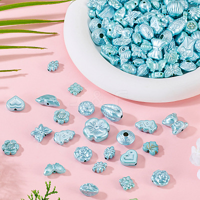 100G Pearlized Opaque Acrylic Beads OACR-TA0004-32C-1