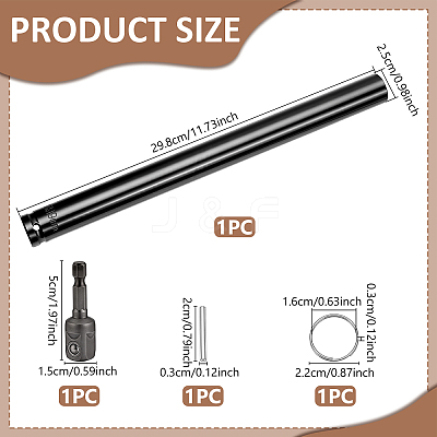 1Pc High Carbon Steel Ceiling Leveling Sleeve Screw Rod AJEW-WA0004-17-1