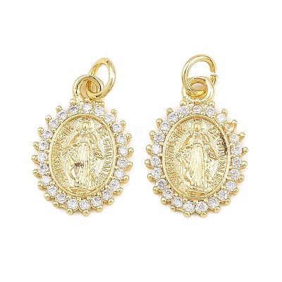 Religion Brass Micro Pave Clear Cubic Zirconia Pendants CU-CBA9482-01G-03-1