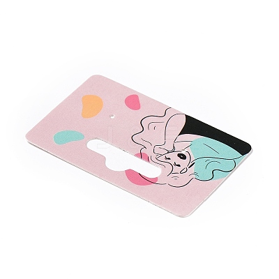 Rectangle Paper One Pair Earring Display Cards with Hanging Hole CDIS-C004-04C-1