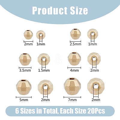 120Pcs 6 Styles Brass Spacer Beads KK-DC0003-63-1