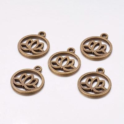 Tibetan Style Filigree Alloy Pendants X-TIBEP-5354-AB-FF-1