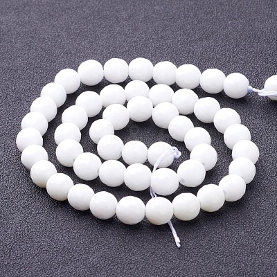 Synthetic White Agate Beads Strands X-G-D419-8mm-01-1