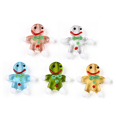 Gingerbread Man Handmade Lampwork Beads LAMP-G150-04A-1
