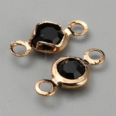 Brass Rhinestone Connector Charms LS-RB-WH0001-08D-1