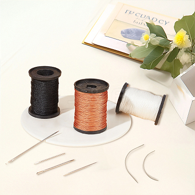 3 Rolls 3 Colors Braided Nylon Thread NWIR-CY0001-03-1