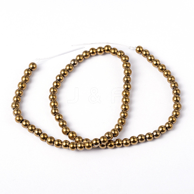 Non-magnetic Synthetic Hematite Beads Strands X-G-G091-6mm-1-1