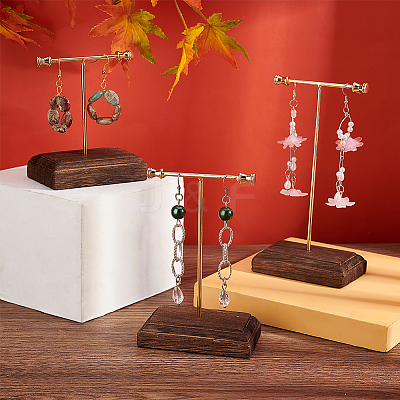 3 Sets 3 Sizes Iron Earring Display Stand Set EDIS-WH0024-10G-1