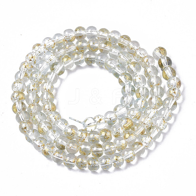 Transparent Spray Painted Glass Bead Strands GLAA-N035-03A-B09-1