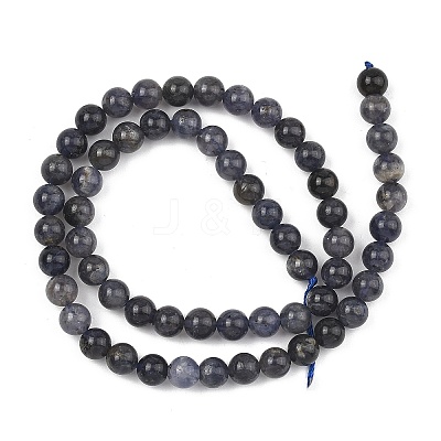 Natural Iolite Beads Strands G-Z148-A01-6mm-1