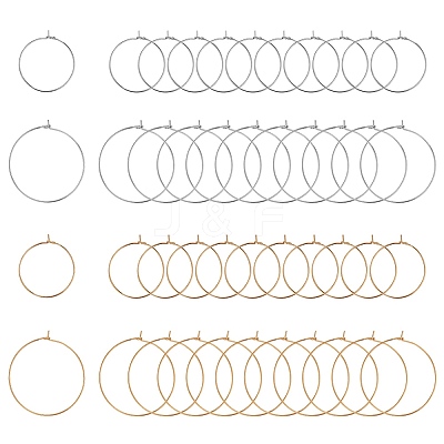 PVD Vacuum Plating 316L Surgical Stainless Steel Hoop Earring Findings STAS-UN0002-85-1