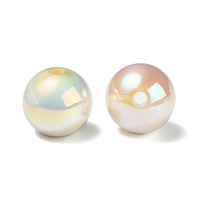 UV Plating Rainbow Iridescent Acrylic Beads PACR-E001-03I-1