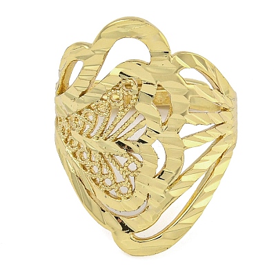 Brass Open Cuff Ring for Women RJEW-Z046-02G-1