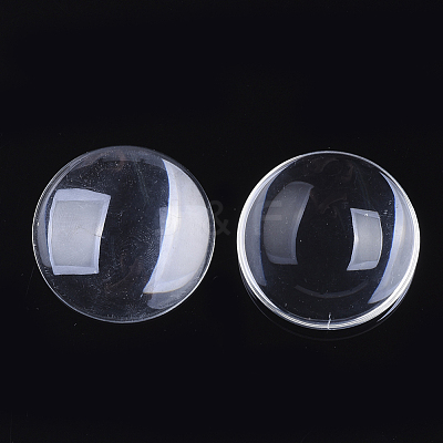 Transparent Glass Cabochons GGLA-R026-40mm-B-1