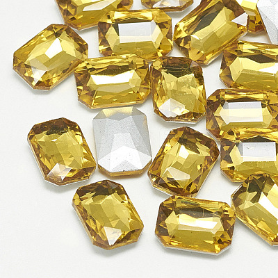 Pointed Back Glass Rhinestone Cabochons RGLA-T079-13x18mm-22-1