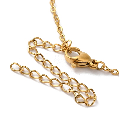 304 Stainless Steel Pendant Necklaces NJEW-H036-02G-P-1