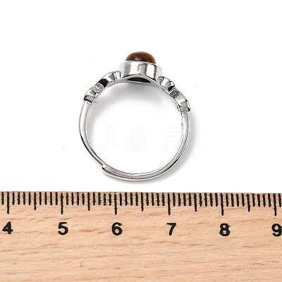 Natural Tiger Eye Finger Rings RJEW-A084-04P-06-1