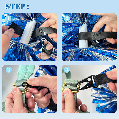 1Pc Polyester Pom Pom Holder Straps for Cheerleading Accessories AJEW-CN0003-09-1
