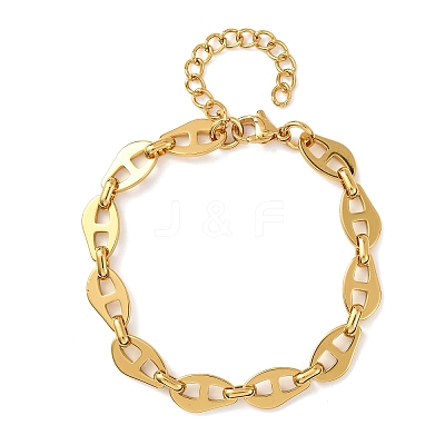 304 Stainless Steel Mariner Link Chains Bracelets for Women BJEW-F536-20G-1