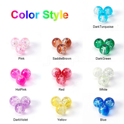 Baking Paint Crackle Glass Bead CCG-PH0002-8mm-02-1