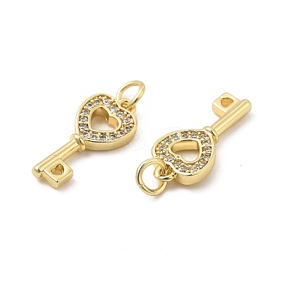 Brass Micro Pave Clear Cubic Zirconia Pendants KK-E068-VB180-1
