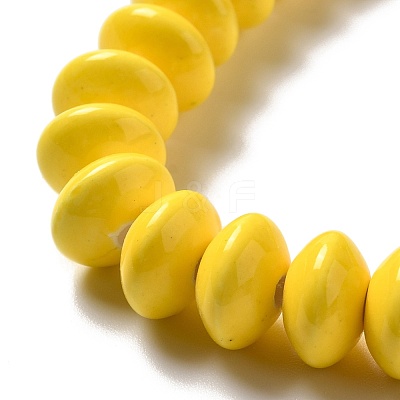 Glazed Porcelain Beads PORC-E017-02G-1