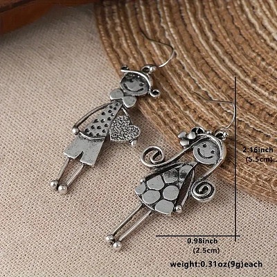 Boy and Girl Alloy Dangle Earrings FS-WGD9F62-01-1