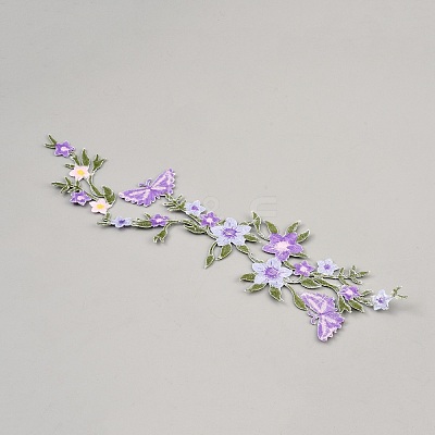 Polyester Rayon Flower Embroider Thread Iron on/Sew On Patches PATC-WH20017-18D-1