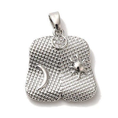 Rack Plating Brass Micro Pave Cubic Zirconia Pendants KK-U027-23P-1
