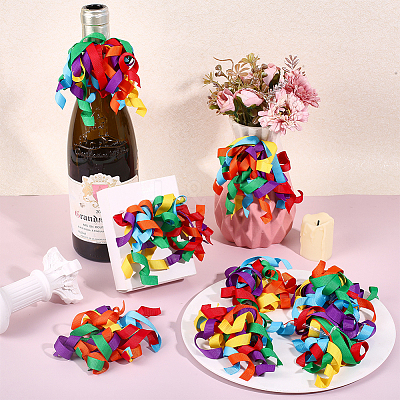 16Pcs Flower Polyester Ornament DIY-HY0003-34B-1