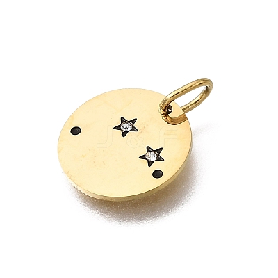Twelve Constellations 304 Stainless Steel Enamel Pendants STAS-A148-01G-03-1