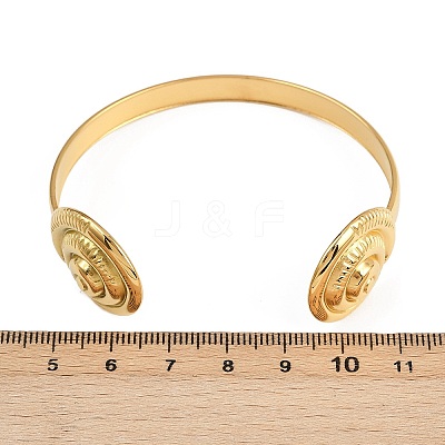 304 Stainless Steel Cuff Bangles for Women BJEW-C114-01G-1