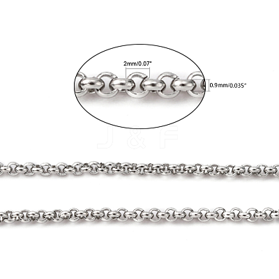 Tarnish Resistant 304 Stainless Steel Rolo Chains CHS-K001-99D-1