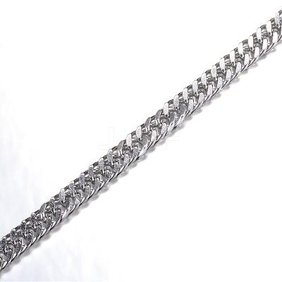 Tarnish Resistant 304 Stainless Steel Cuban Link Chains CHS-P002-04P-0.8MM-1