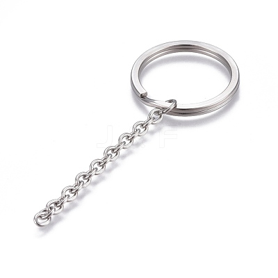 Tarnish Resistant 304 Stainless Steel Split Key Ring Clasps STAS-L226-009E-1