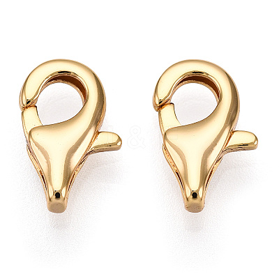 Brass Lobster Claw Clasps KK-N254-08G-1