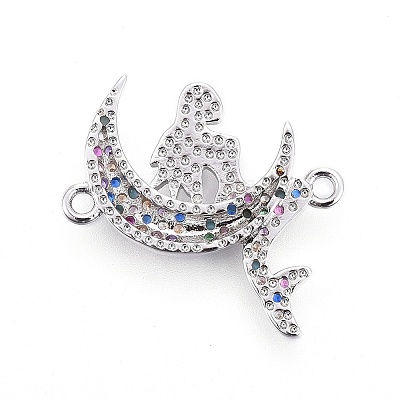 Brass Micro Pave Cubic Zirconia Links ZIRC-F093-32-1