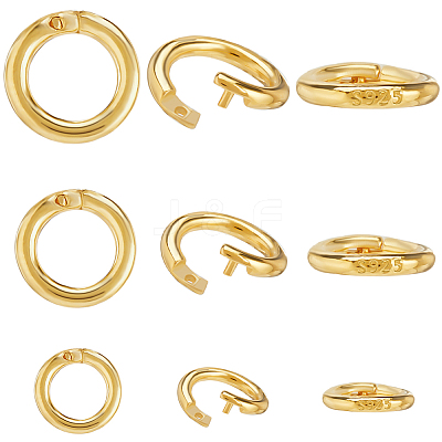 9Pcs 3 Styles 925 Sterling Silver Locking Jump Ring STER-BBC0006-99-1