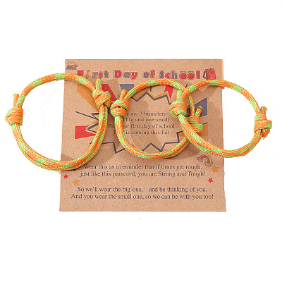 3Pcs 3 Styles Polyester First Day of School Bracelets FS-WG342D8-02-1