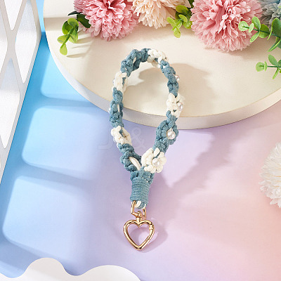 Cotton Braided Flower Pendant Decorations AJEW-TAC0030-032G-10-1