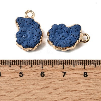 Dyed Synthetic Lava Rock Pendants G-P614-05G-07-1
