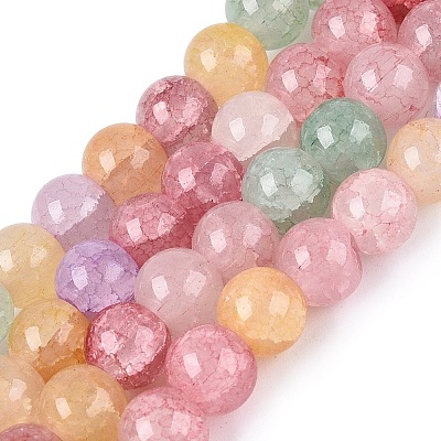 Baking Paint Crackle Glass Beads Strands GLAA-Q106-03A-11-1