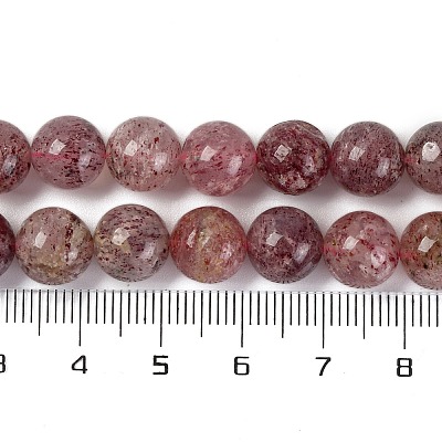 Natural Strawberry Quartz Beads Strands G-J373-16-9mm-1