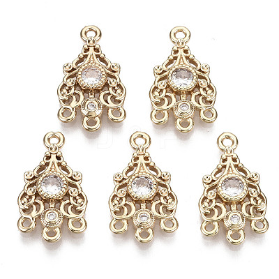 Brass Micro Pave Cubic Zirconia Chandelier Component Links KK-R111-030-1