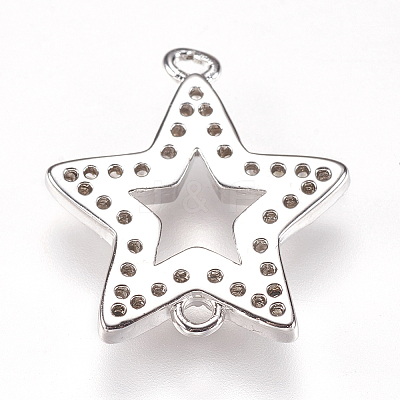 Brass Micro Pave Cubic Zirconia Links LS-ZIRC-K073-02-01P-1