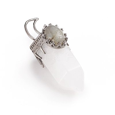 Natural Quartz Crystal Pointed Pendants G-I275-01F-1